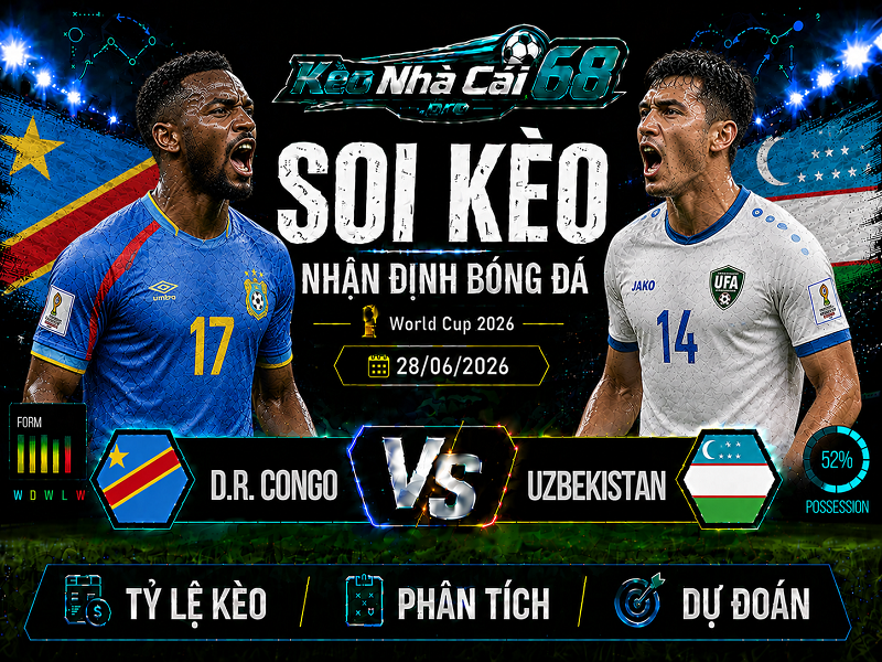 Đội hình dự kiến trước trận D.R. Congo vs Uzbekistan Đội hình dự kiến trước trận D.R. Congo vs Uzbekistan